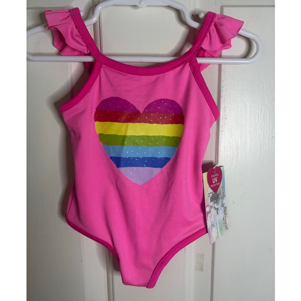 Pink Platinum One Piece Little Girls Swimsuit Sz 24M